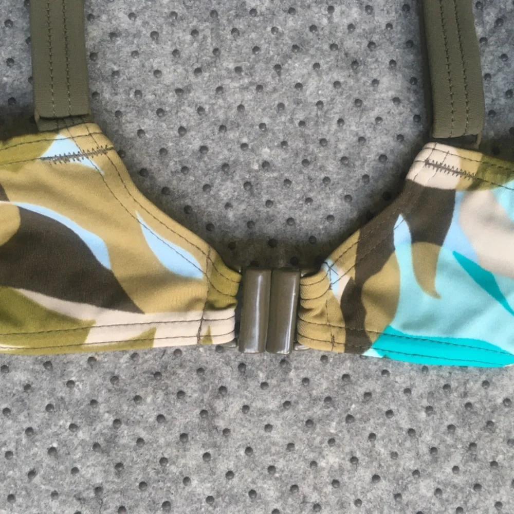 NWT Size 38E Freya 9798JU Jungle Print Bikini Top in Panama Cooler Aqua Camo